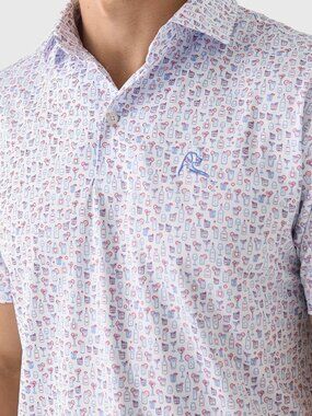 Rhoback Performance Polo Cocktails Golf Lightweight Stretch Outdoor Men's Medium